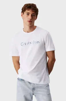 Мужская белая футболка SATIN BONDED Белый L Calvin Klein K10K114162