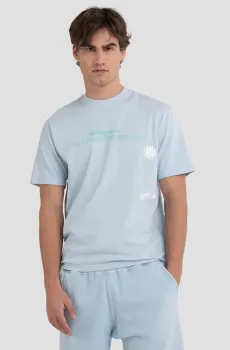 Мужская голубая футболка Голубой L Replay M6591 .000.23312E