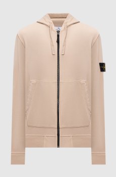 Бежевая спортивная куртка с логотипом