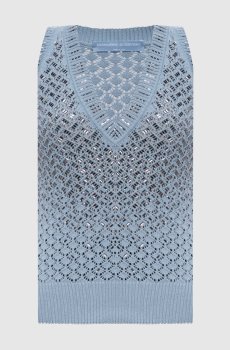 Голубой топ с кристаллами