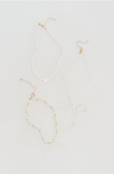 Reserved - Комплект намиста з бантом - рожевий - 615EI-30X