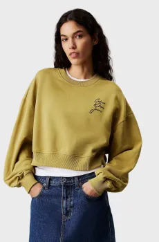 Женский желтый свитшот SCRIPT INSTITUTIONAL CREWNECK Желтый M Calvin Klein Jeans J20J224743