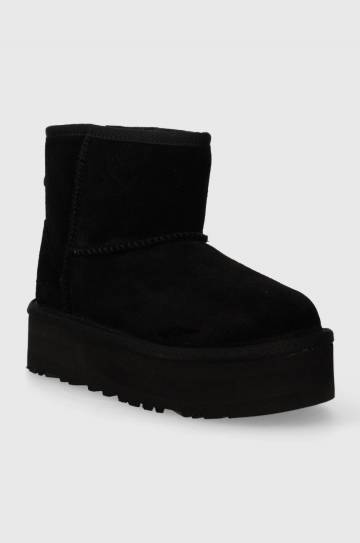 Детские замшевые сапоги UGG CLASSIC MINI PLATFORM цвет чёрный Детские замшевые сапоги UGG CLASSIC MINI PLATFORM цвет чёрный