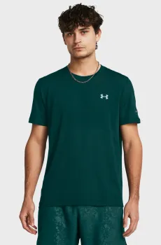 Мужская зеленая футболка UA SEAMLESS STRIDE SS Зеленый S Under Armour 1375692-449