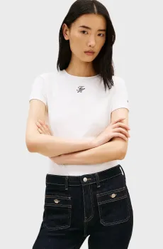 Женская белая футболка SCRIPT SLIM Белый M Tommy Hilfiger WW0WW48710