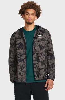 Мужская серая ветровка с узором Pjt Rck Iso Tide Hybrid Jkt Серый S Under Armour 1383215-176