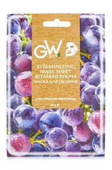 Маска для лица Green Way Фітолінія Vitaminizing Mask Sheet с экстрактом винограда, 25 г