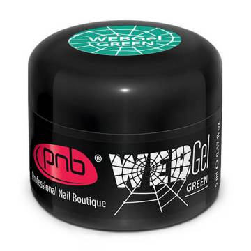 Гель-паутинка для дизайна ногтей UV/LED Web Gel Green, 5 мл Гель-паутинка для дизайна ногтей UV/LED Web Gel Green, 5 мл
