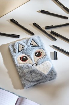 Зошит з плюшевою обкладинкою - сірий