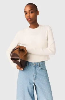 Женский белый шерстяной джемпер Белый 34 MAJE MFPPU00983_Ecru