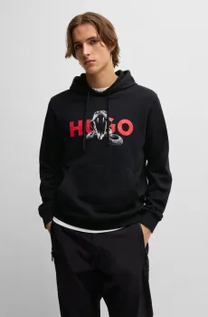 Мужское черное худи Черный XL HUGO 50530580;001