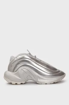 Серебристые кроссовки D-RUNNER Серебряный 35 Diesel Y03440 P6690