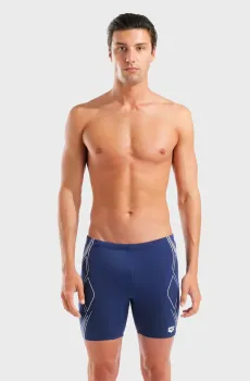 Мужские темно-синие гидрошорты GRAPHIC SWIM MID JAMMER Синий 105 Arena 011185-701