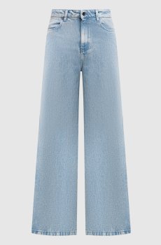 Голубые джинсы с эффектом потертости