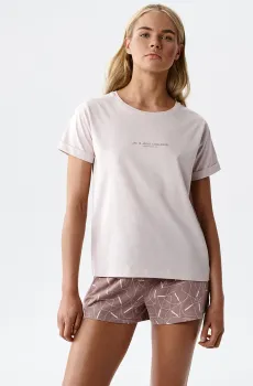 Женская розовая пижама (футболка, шорты) Розовый XL Atlantic NLP-508