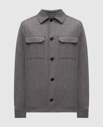 Серая рубашка из шерсти и кашемира