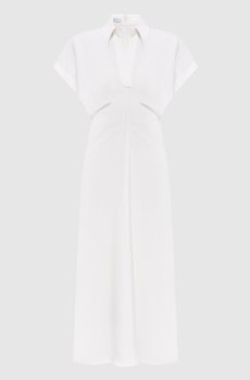 Белое платье с леном с цепочкой мониль