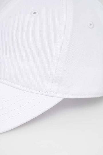 Хлопковая кепка Lacoste цвет белый однотонная Хлопковая кепка Lacoste цвет белый однотонная