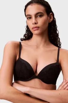 Женский черный бюстгальтер PUSH UP PLUNGE Черный 36D Calvin Klein LV00QF8442