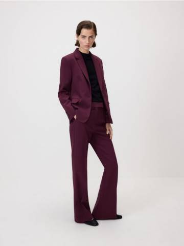 Reserved - Штани кльош з кантом - бордовий - 295FT-53X