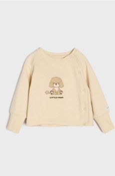 Бавовняний світшот з принтом - нюдовий