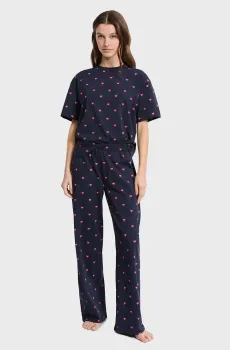 Женская темно-синяя пижама (футболка, брюки) MALO Синий L Etam 6556077