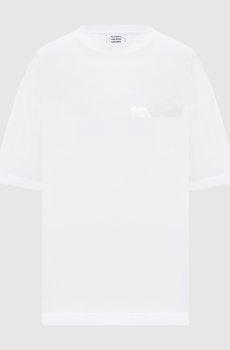 Белая футболка с принтом логотипа