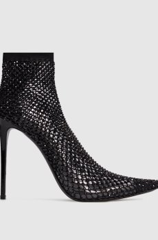 Черные ботильоны GILDA с кристаллами