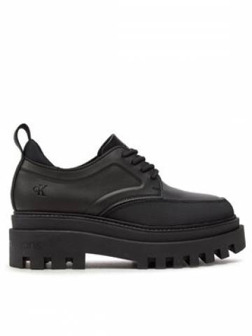 Calvin Klein Jeans Снікерcи Flatform Laceup Derby Mg Mtl YW0YW01502 Чорний Calvin Klein Jeans Снікерcи Flatform Laceup Derby Mg Mtl YW0YW01502 Чорний