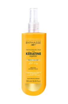 Термозащитный спрей для волосся Byphasse Vegan Keratin Heat Protector с растительным кератином, антифриз эффект, 250 мл