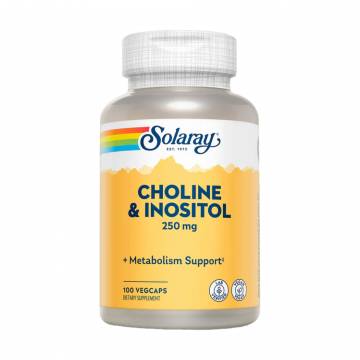 Холин и инозитол Solaray Choline & Inositol 250 мг, 100 вегетарианских капсул