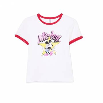Cropp - Футболка з принтом Mickey Mouse - білий Cropp - Футболка з принтом Mickey Mouse - білий