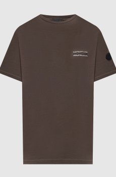 Коричневая футболка с принтом логотипа
