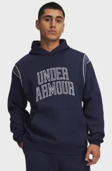 Мужское темно-синее худи UA Rival Fleece Nov Hoodie Синий XXL Under Armour 6009353-410