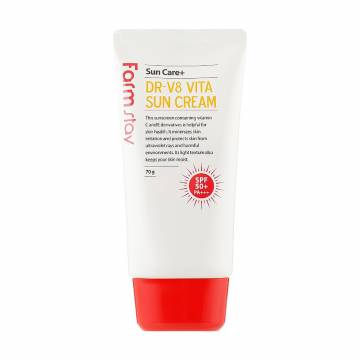 Солнцезащитный крем Farm Stay Sun Care + DR-V8 Vita Sun Cream SPF 50+ PA +++ витаминизированный, 70 г Солнцезащитный крем Farm Stay Sun Care + DR-V8 Vita Sun Cream SPF 50+ PA +++ витаминизированный, 70 г