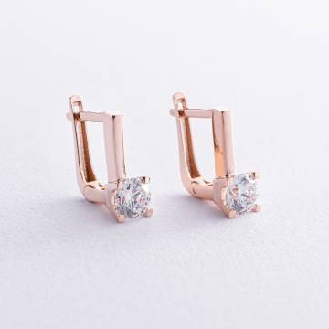 Золотые серьги с фианитами с07647 Золотые серьги с фианитами с07647