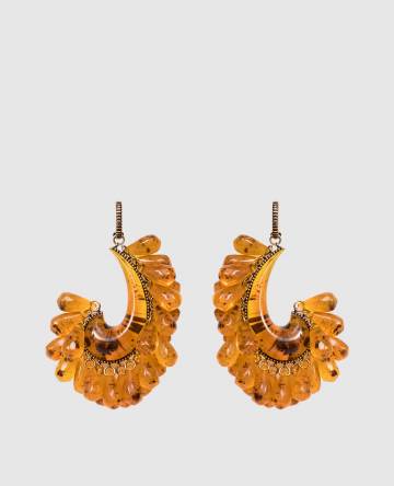 Коричневые серьги Пейсли