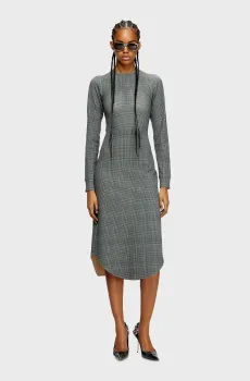 Женское серое платье в клетку D-ETTS Серый S Diesel A17966 0IKCX