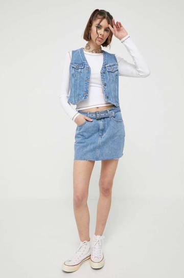 Джинсовая юбка Guess Originals mini прямая Джинсовая юбка Guess Originals mini прямая