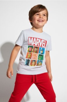 Бавовняна футболка з принтом Avengers - сірий