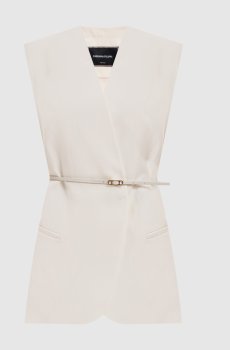 Жакет цвета айвори с льном