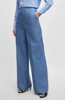 Женские синие льняные брюки Синий 32 BOSS 50514913;450