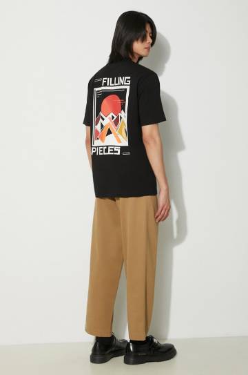 Хлопковая футболка Filling Pieces Sunset цвет чёрный с принтом 74417021861