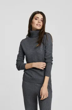 Женский серый кашемировый гольф Серый 38 MARC&ANDRE W22-00CH0518