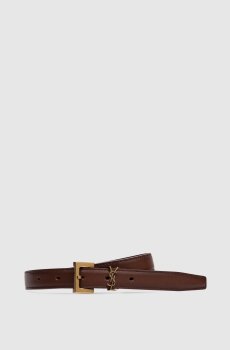 Коричневый кожаный пояс CASSANDRE
