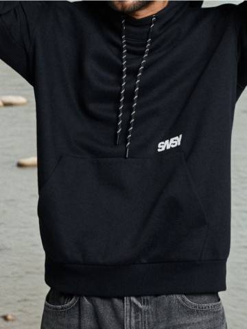 Худі з високим коміром - чорний