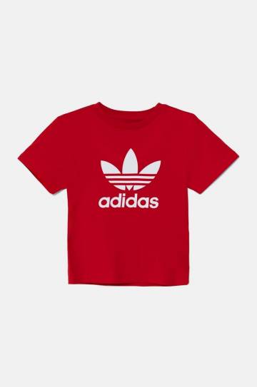 Детская хлопковая футболка adidas Originals TREFOIL TEE цвет красный с принтом IY7423 Детская хлопковая футболка adidas Originals TREFOIL TEE цвет красный с принтом IY7423