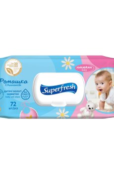 Детские влажные салфетки Superfresh Baby Chamomile с клапаном, 72 шт