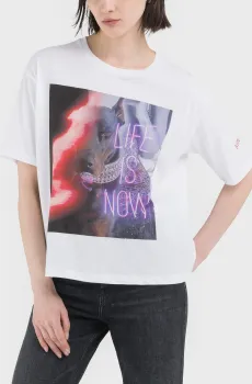 Женская белая футболка Белый S Replay W3071E.000.20994