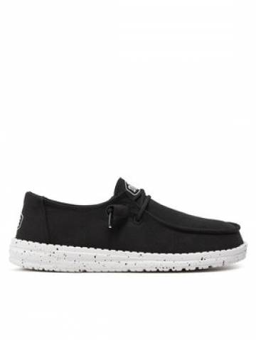 Hey Dude Туфлі Wendy Slub Canvas 40063-001 Чорний Hey Dude Туфлі Wendy Slub Canvas 40063-001 Чорний